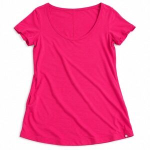 Lululemon Back In Action Tee Womens Size 4 Hot Pink Short Sleeve Pocket Top
